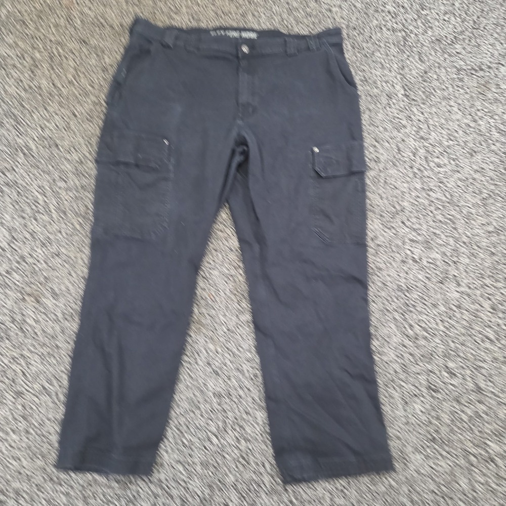 Duluth Trading Flex Fire Hose Pants Men 44x32 Black Workwear Stretch Relaxed Fit